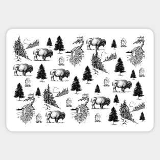 Out West | Black and White Mountain Pattern Sticker